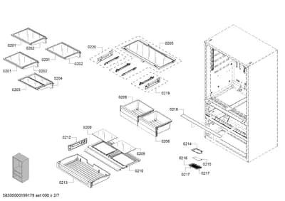 shelves trays, drawers (0201-0250)