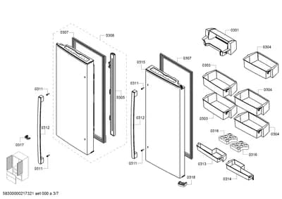 drawers, shelves trays (0301-0318)