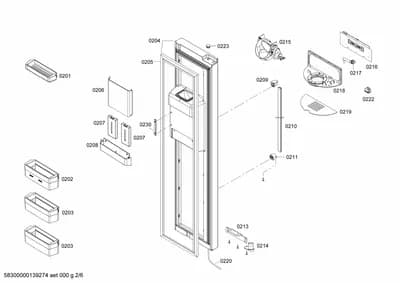 Door & Housing, shelves trays (0201-0230)