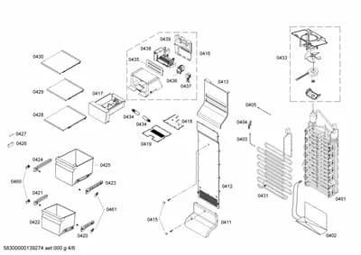 Door & Housing, Rails (0401-0439)