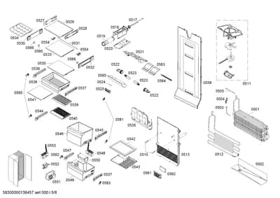Door & Housing, shelves trays (0501-0583)