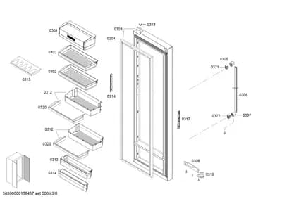 shelves trays, Door & Housing (0301-0320)