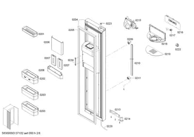 Door & Housing, shelves trays (0201-0230)