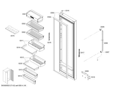 shelves trays, Door & Housing (0301-0320)