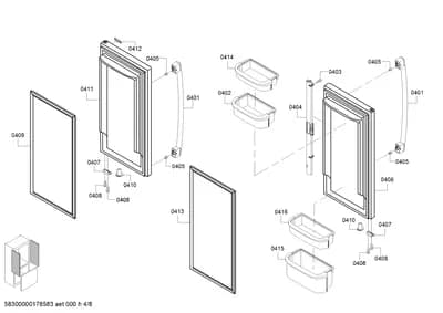 shelves trays, Screws (0401-0416)