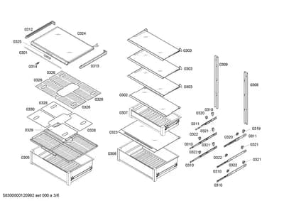 Rails, shelves trays (0301-0330)