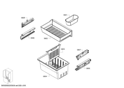 drawers, Rails (0801-0850)