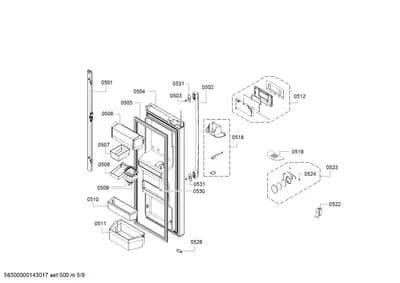 Door & Housing, shelves trays (0501-0531)