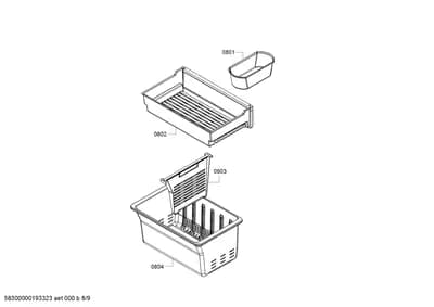 drawers, shelves trays (0801-0804)