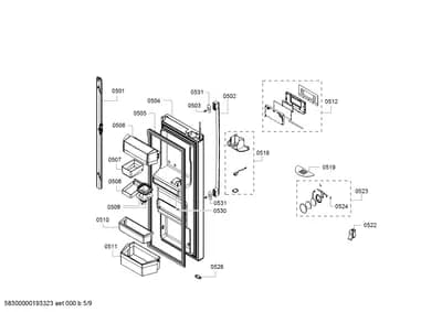 Door & Housing, shelves trays (0501-0531)