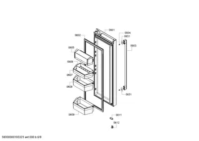 shelves trays, Door & Housing (0601-0631)