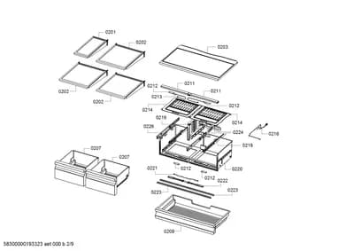 shelves trays, drawers (0201-0250)