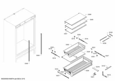 Rails, shelves trays (0302-0335)