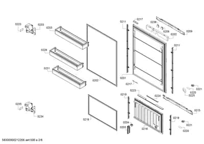 Door & Housing, shelves trays (0201-0236)
