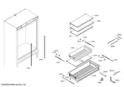 Rails, shelves trays (0302-0335)