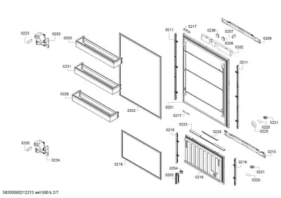 Door & Housing, shelves trays (0201-0236)