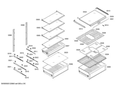 Rails, shelves trays (0301-0330)