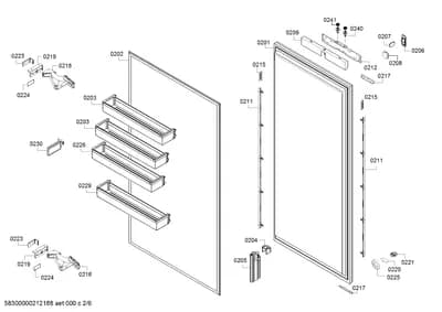 Door & Housing, shelves trays (0201-0231)