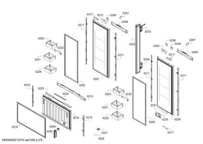 Door & Housing, shelves trays (0201-0236)