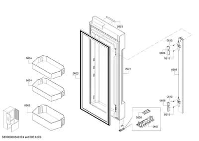 Door & Housing, shelves trays (0601-0609)