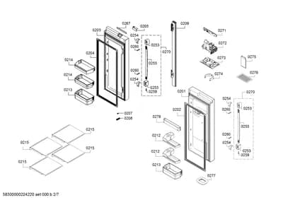 Door & Housing, shelves trays (0201-0278)