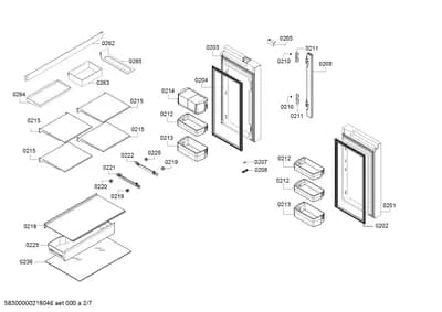 Door & Housing, shelves trays (0201-0265)