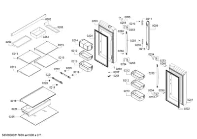 Door & Housing, shelves trays (0201-0270)