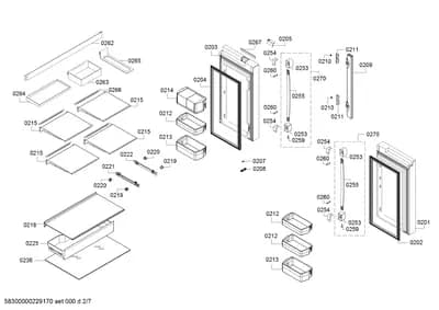 Door & Housing, shelves trays (0201-0270)