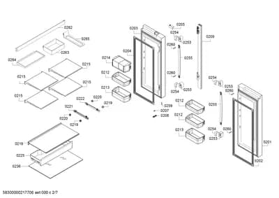 Door & Housing, shelves trays (0201-0270)