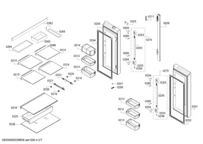 Door & Housing, shelves trays (0201-0270)