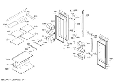 Door & Housing, shelves trays (0201-0270)