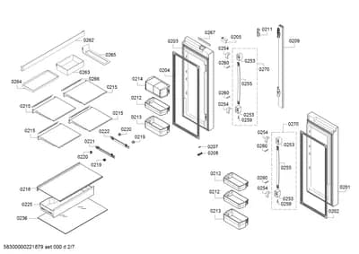 Door & Housing, shelves trays (0201-0270)