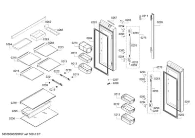 Door & Housing, shelves trays (0201-0270)