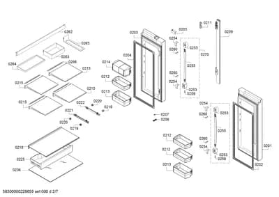 Door & Housing, shelves trays (0201-0270)