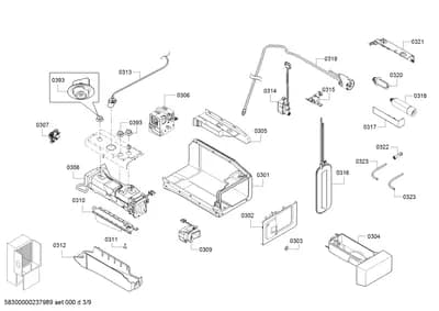 Door & Housing, drawers (0301-0323)