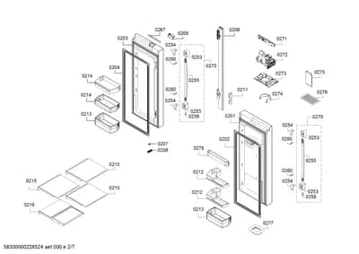 Door & Housing, shelves trays (0201-0278)