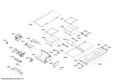 Door & Housing, drawers (0319-0384)