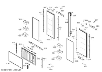 Door & Housing, shelves trays (0201-0236)