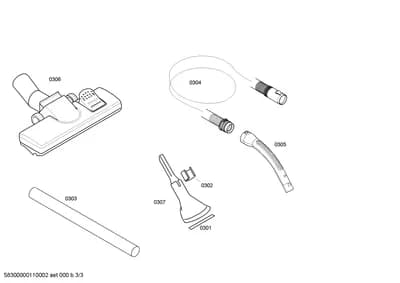 Hoses, handles knobs  (0301-0307)