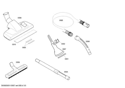 Hoses, handles knobs  (0301-0310)