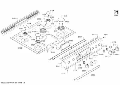 burnercaps rings, Screws (0101-0199)