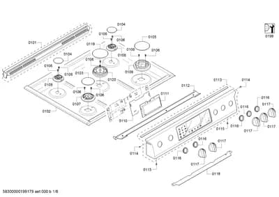 burnercaps rings, Screws (0101-0199)