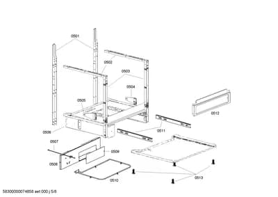 shelves trays, heatingparts (0501-0513)