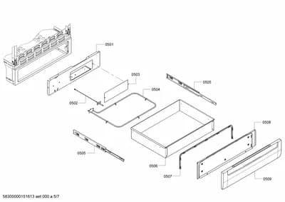 shelves trays, heatingparts (0501-0509)