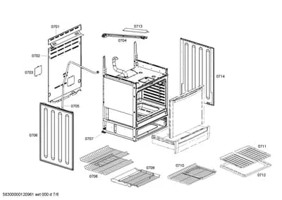 Door & Housing, shelves trays (0701-0714)