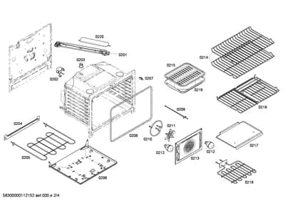 shelves trays, heatingparts (0201-0252)