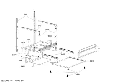 shelves trays, heatingparts (0401-0415)