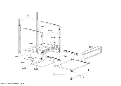 shelves trays, heatingparts (0401-0413)