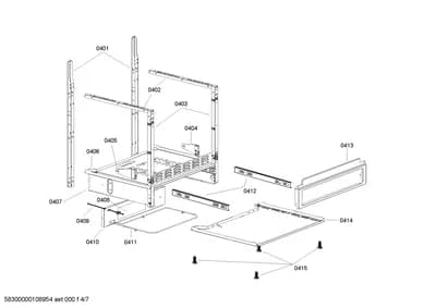 shelves trays, heatingparts (0401-0415)