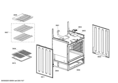 Door & Housing, shelves trays (0601-0611)
